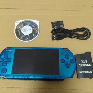 管理：053 SONY PSP3000 動作確認済み すぐ遊べるモンハンセット 電池新品　ケーブル　メモリースティック付き