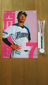 北海道 日本ハム ファイターズ 西川遥輝 赤い羽根 共同募金 クリアファイル 扇子 楽天 ゴールデン イーグルス ヤクルト スワローズ 盗塁王