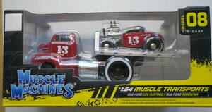 *maisto MUSCLE MACHINES Transporter '50 FORD COE FLATBED/'32FORD ROADSTER