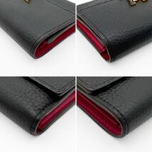 美品 LOUIS VUITTON ルイ ヴィトン トリヨン ポルトフォイユ カプシーヌ コンパクト ウォレット 財布 黒 M62157_画像4