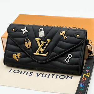 超希少 LOUIS VUITTON ルイヴィトン ポルトフォイユ ロン ラブロック ニューウェーブ 長財布 黒 ブラック M64205