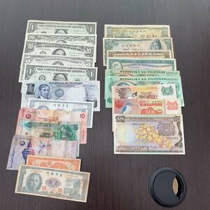 40 外国札 まとめ 37ドル分 他 外国紙幣 アメリカ 現状品