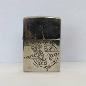 【月内入金できる方】#464D ライター 喫煙具 ZIPPO ジッポ 着火未確認 マルボロ Marlboro コンパス トカゲ 底面K X刻印 現状品 個人保管品