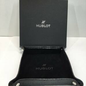 【パケ無料】希少レア 極美品 HUBLOT ウブロ レザートレイ 小物入れ 時計ケース 時計置き トレー ソーサー 黒/ブラック 縦横17cm[n1117]