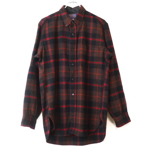 PENDLETON■ウールボタンダウンシャツ ブラウン系チェック/M 60S ペンドルトン