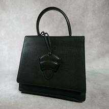 【良好】　LOEWE　ロエベ　正規品　本革　レザー　バルセロナ　ハンドバッグ　トライアングル留め　 2Way　ショルダーバッグ　黒_画像9