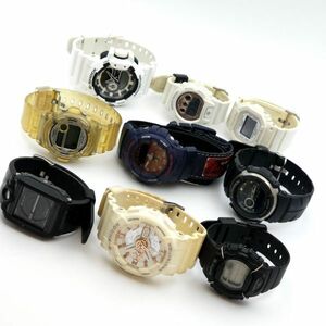 1円 まとめ CASIO カシオ G-SHOCK&Baby-G QZ 電池切れ ジャンク品 9本セット メンズ KN0296T（SB 108）