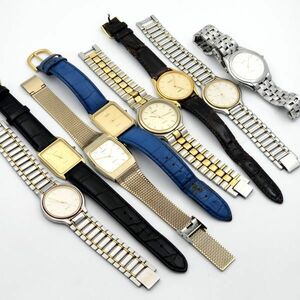 1円 まとめ SEIKO セイコー ドルチェ QZ 電池切れ ジャンク品 8本セット メンズ KN02124T（SB 111）