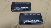 HiTEC XPOWER R-SPEC 3800 ショートリポバッテリー 1Sサイズ 3800Ah/2S/7.4V/100C 2個 ツーリングバギードリフトなどに ハイテック_画像2