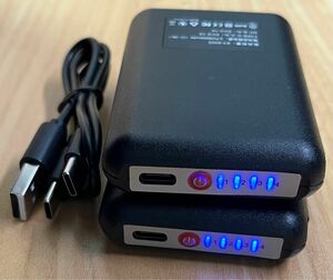 【美品】最終値下げ・電気スリッパ 6000mAh モバイルバッテリー 2個＋充電ケーブル