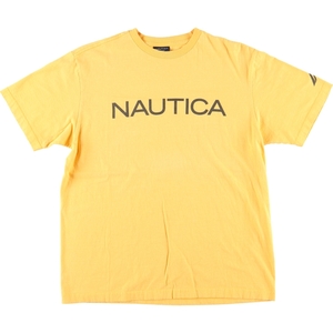 古着 ノーティカ NAUTICA 両面プリント 半袖 ロゴTシャツ カナダ製 メンズM /eaa424969