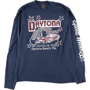 古着 80年代 Center Star DAYTONA デイトナ 両面プリント ロングTシャツ ロンT USA製 メンズM ヴィンテージ /eaa426308