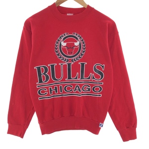 古着 ~90年代 LOGO7 NBA CHICAGOBULLS シカゴブルズ プリントスウェットシャツ トレーナー USA製 メンズM ヴィンテージ /eaa390015