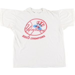 古着 90年代 MLB NEW YORK YANKEES ニューヨークヤンキース プリントTシャツ メンズS ヴィンテージ /eaa425398