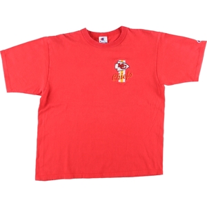 古着 90年代 チャンピオン Champion NFL KANSAS CITY CHIEFS カンザスシティチーフス プリントTシャツ メンズL ヴィンテージ /eaa425353