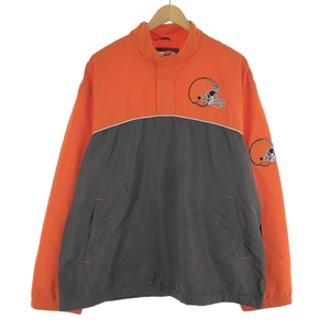 古着 NFL CLEVELAND BROWNS クリーブランドブラウンズ ハーフジップ ウォームアッププルオーバー メンズXL /eaa427161