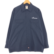 古着 ディッキーズ Dickies 長袖 ワークシャツ メンズL /eaa431740_画像1