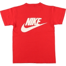 古着 80年代 ナイキ NIKE 紺タグ バックロゴ 両面プリント スポーツTシャツ レディースS ヴィンテージ /eaa431893_画像2