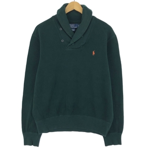 古着 ラルフローレン POLO by Ralph Lauren ショールカラー ワンポイントロゴスウェットシャツ トレーナー メンズL /eaa431422