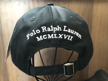 Polo Ralph Lauren Cap ポロラルフローレン　キャップ　帽子　ブラック　黒系　白刺繍入　フリーサイズ_画像4