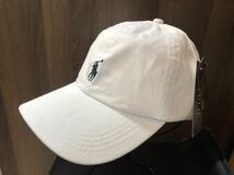 ポロ ラルフローレンホワイト キャップ 帽子 Polo Ralph Lauren CAP ユニセックス ホワイト　ブラックロゴ_画像1