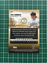 ★TOPPS MLB 2023 STADIUM CLUB #124 JOSE CANSECO［OAKLAND ATHLETICS］ベースカード「BASE」★_画像2