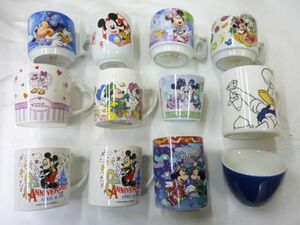 【まとめ売り】動作未確 ディズニー ミッキー ミニー ドナルド デイジー 他 8th マグカップ お椀 等 12点 グッズセッ