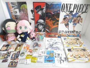 【同梱可】中古品 アニメ ワンピース スパイファミリー 鬼滅の刃 他 ワーコレ ぬいぐるみ 色紙 等 グッズセット