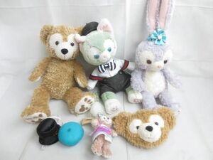 【同梱可】中古品 ディズニー ダッフィー ジェラトーニ シェリーメイ ステラルー ぬいぐるみ Sサイズ デニム バッジ