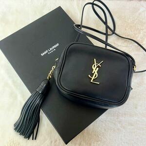 SAINT LAURENT PARIS サンローラン パリ YSL 斜め掛け 肩かけ フリンジタッセル ポーチ ミニ 箱付き ショルダーバッグ WS2478 ブラック