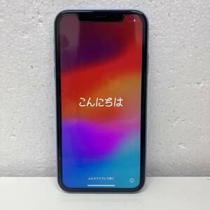 【C-23494】iPhone XR MT0E2J/A 64GB SIMフリー ブルー バッテリー81％ IMEI:357372093705095 通信制限判定〇