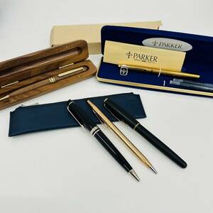 【TJ-2939】1円～ 筆記用具 おまとめ 万年筆 ボールペン PARKER ペン先 14K刻印 WATERMAN CROSS ブランド万年筆 中古 保管品 筆記未確認 