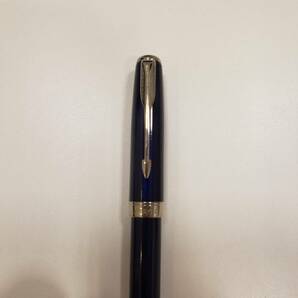 【SYC-3185】 PARKER パーカー SONNET ソネット 万年筆 ペン先 18K 750 青 インク ペンケース 筆記未確認 筆記用具 文房具 中古 保管品の画像4