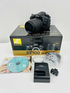 【TJ-3328】1円～ Nikon ニコン デジタル一眼レフカメラ D7100 18-105 VR Kit レンズキット 中古 通電確認済み 元箱 付属品有 保管品 