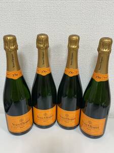 【F-14215】 未開栓 Veuve Clicquot BRUT 4本セット ヴーヴクリコ イエローラベル ブリュット 250周年記念 シャンパン 750ml 12% 果実酒