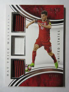 2017 Panini Immaculate Collection Soccer Hat Trick Materials Christian Pulisic/49 RC クリスチャン・プルシック USA代表 ACミラン FW