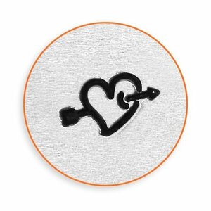 彫金刻印 Heart With Arrow＊ハートに刺さる矢のデザイン　かわいい　シャビー系モチーフ　インプレスアート　道具 工具 ツールImpressAr