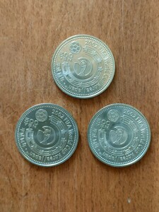 ★日韓ワールドカップ　サッカー世界大会　500円　3種3枚　FIFA world cup　平成14年 2002年　記念硬貨★