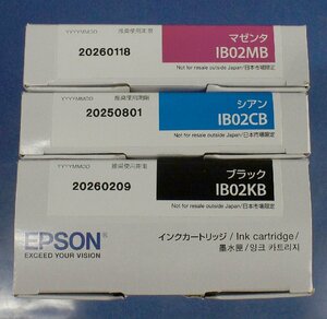 【3色セット】未使用 EPSON 純正カートリッジ IB02KB,IB02MB,IB02CB F030802