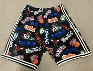 1円スタートmitchell&ness◆×NBAショートパンツ/Mサイズバスケットパンツ 