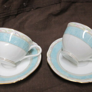 【P131】Noritake ノリタケ ハナレイク カップ＆ソーサー ２客セット ペア 金彩の画像2