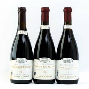 Henri de villamont アンリ ド ヴィラモン シャンボール ミュジニー 1984 1989 サヴィニー レ ボーヌ 1988 赤ワイン 750ml×3本 #4310