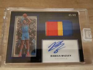 2019-20 Panini One and One Premium Rookie Patch Auto Darius Bazley /49