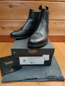 【美品】Loake Blenheim Black Waxy 27.0cm/8F メンズ サイドゴアブーツ レザー 靴　ローク　