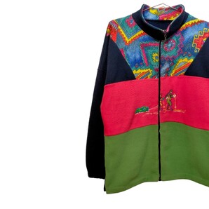 古着 フリースジャケット ジップアップ ヴィンテージ 70s 80s megaジッパー ヨーロッパ