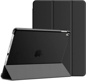 iPad Pro 9.7 ケース レザー 三つ折スタンド オートスリープ機能 スマートカバー (ブラック) AA0025