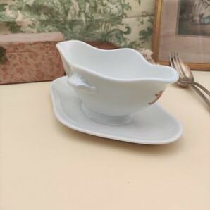 ◆フランス蚤の市直送◆ソーシエール モノグラム パリ窯 磁器 Sauciere Porcelaine Blanche Initial Parisの画像3