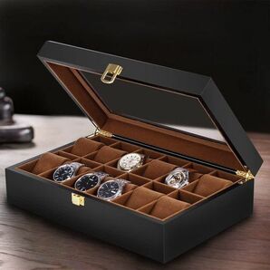 Baskiss 時計ディスプレイ ウォッチボックス コレクションケース 腕時計収 高級 木製 12本時計ケース 56の画像3