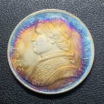 銀貨　古銭　1853年　教皇領　ピウス9世　最高教皇　20 バイオッキ　コイン　硬貨　貿易銀_画像1