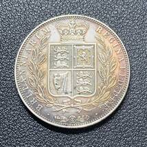 銀貨　古銭　1883年　イギリス　ヴィクトリア女王　エドワードクラウン　国章　花冠　ライオン　紋章　コイン　硬貨　貿易銀_画像1